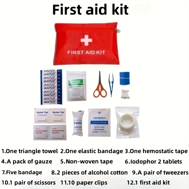 8/12pcs Outdoor Travel Portable First Aid Kit, Home Office Car Emergency  Kit, Including First Aid Accessories