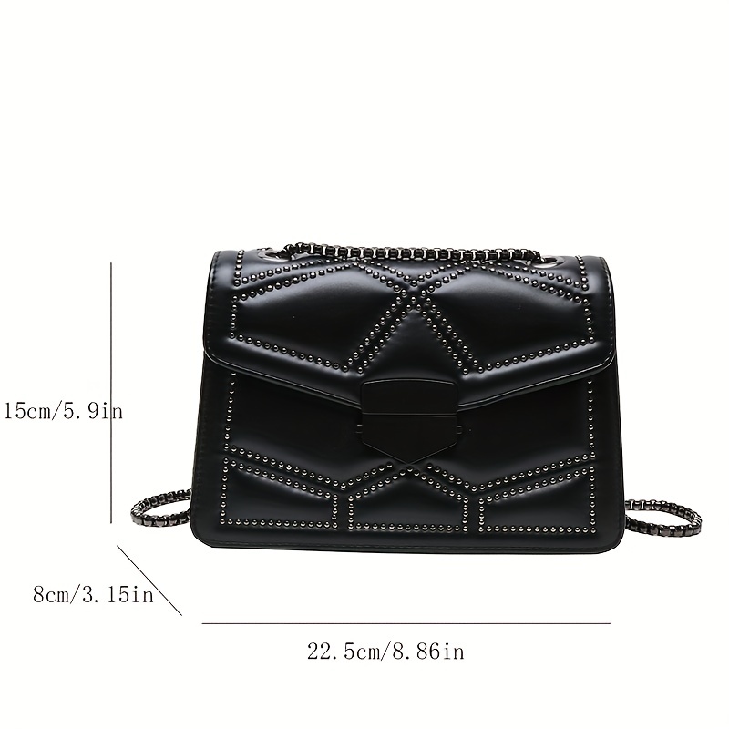 Trendy Pu Crossbody Bag, Elegant Rivet Studded Shoulder Bag, Women's  Fashion Handbag & Purse - Temu