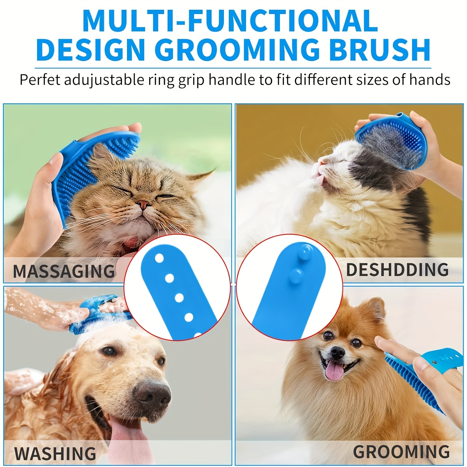 Dog Bath Brush Dog Shampoo Brush Dog Scrubber Pet Grooming Temu