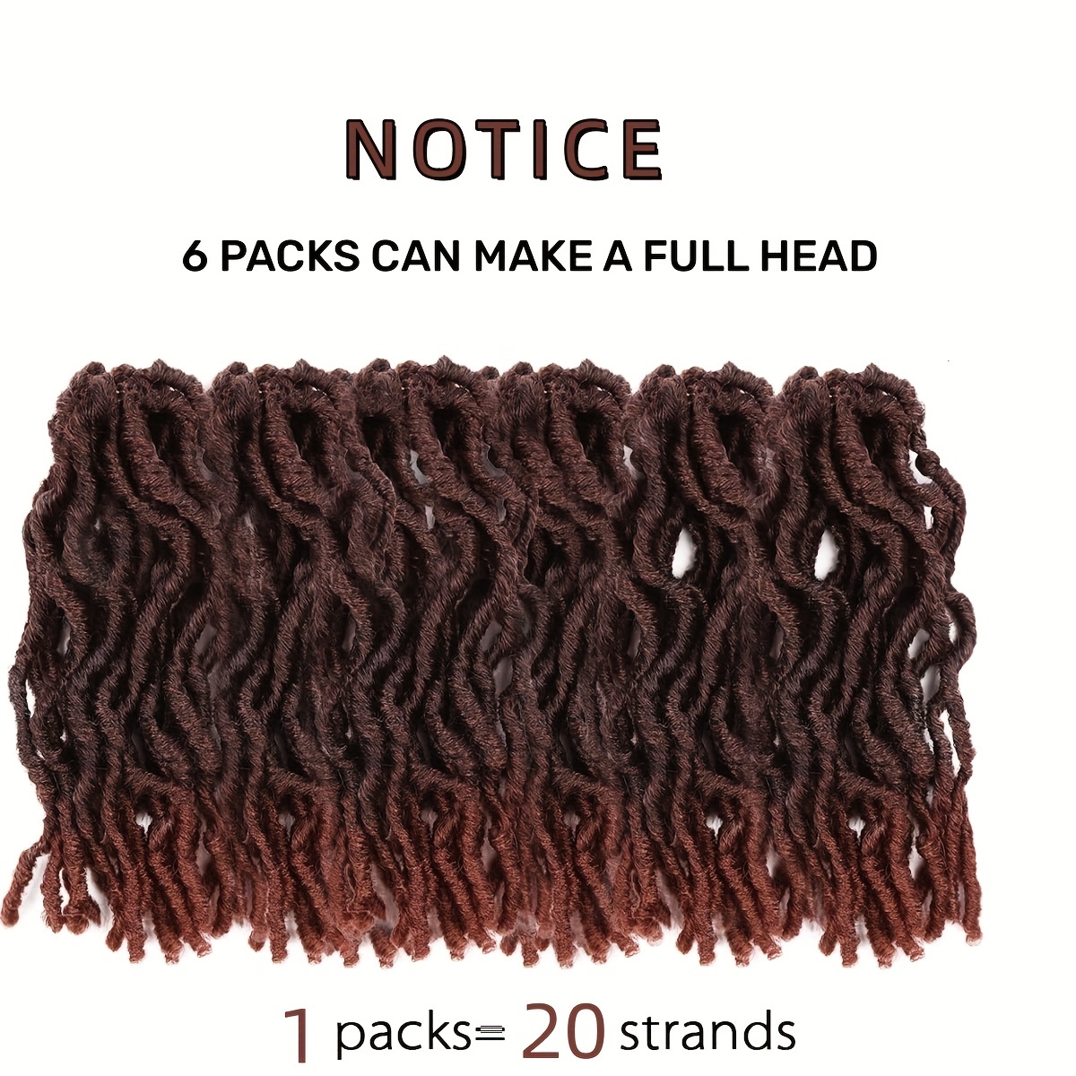 Faux Locs Crochet Hair 8 Inches Short Curly Dreadlocks for Women Pre-Looped Short Wavy Soft Locs Ombre Reddish Brown Crochet Dreads Braiding in