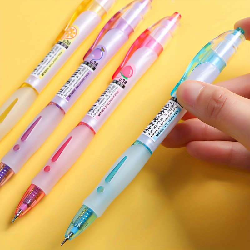 M g Scented Press Ballpoint Pen Blue Press Type Oil Pen - Temu