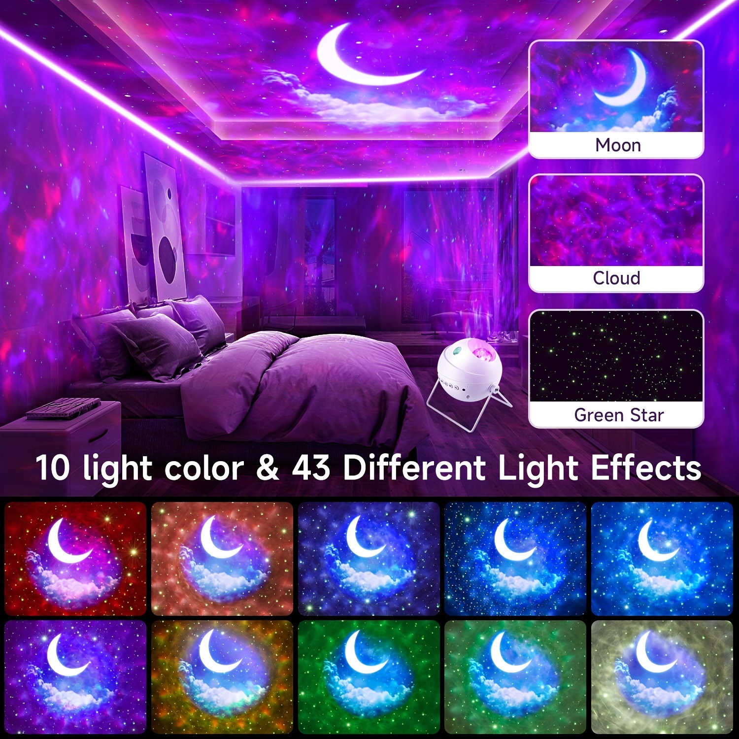 Aurora Projector Galaxy Projector for Bedroom Skylight Gift for Teenage  Girl