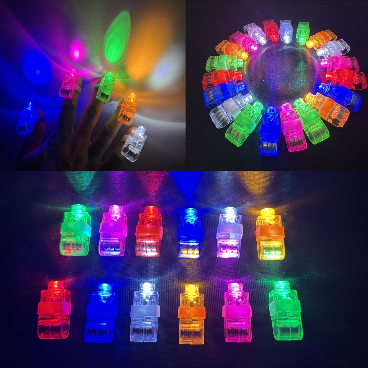 77 Pcs Christmas Glow in the Dark Party Favors, Led Light Up Party Supplies  with Finger Lights, Light Up Glasses, Glow Bracelets, Neon Hairpins and