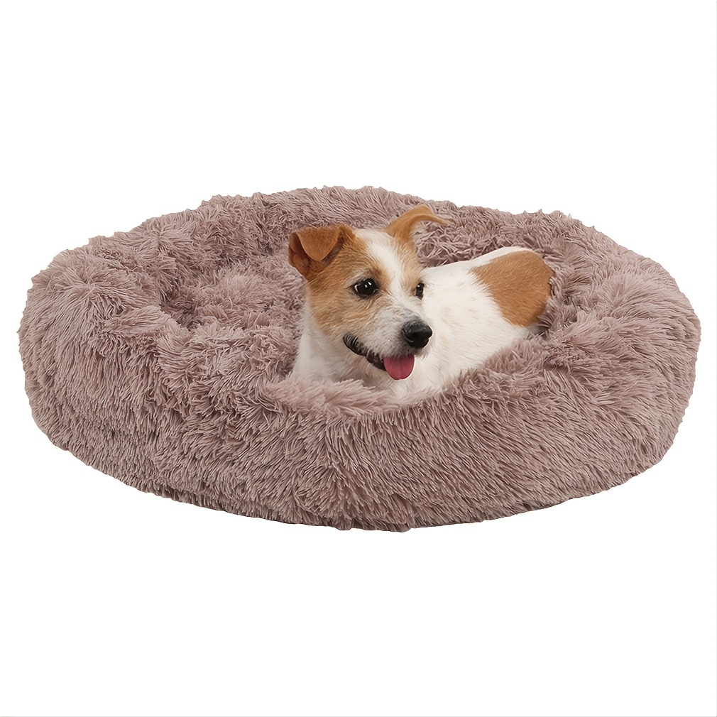 plush donut pet bed