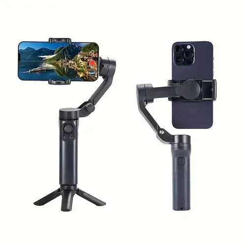 Estabilizador de cardán con selfie stick para iPhone: Gimble portátil de  mano con trípode y control remoto para cámara de teléfono celular y Samsung