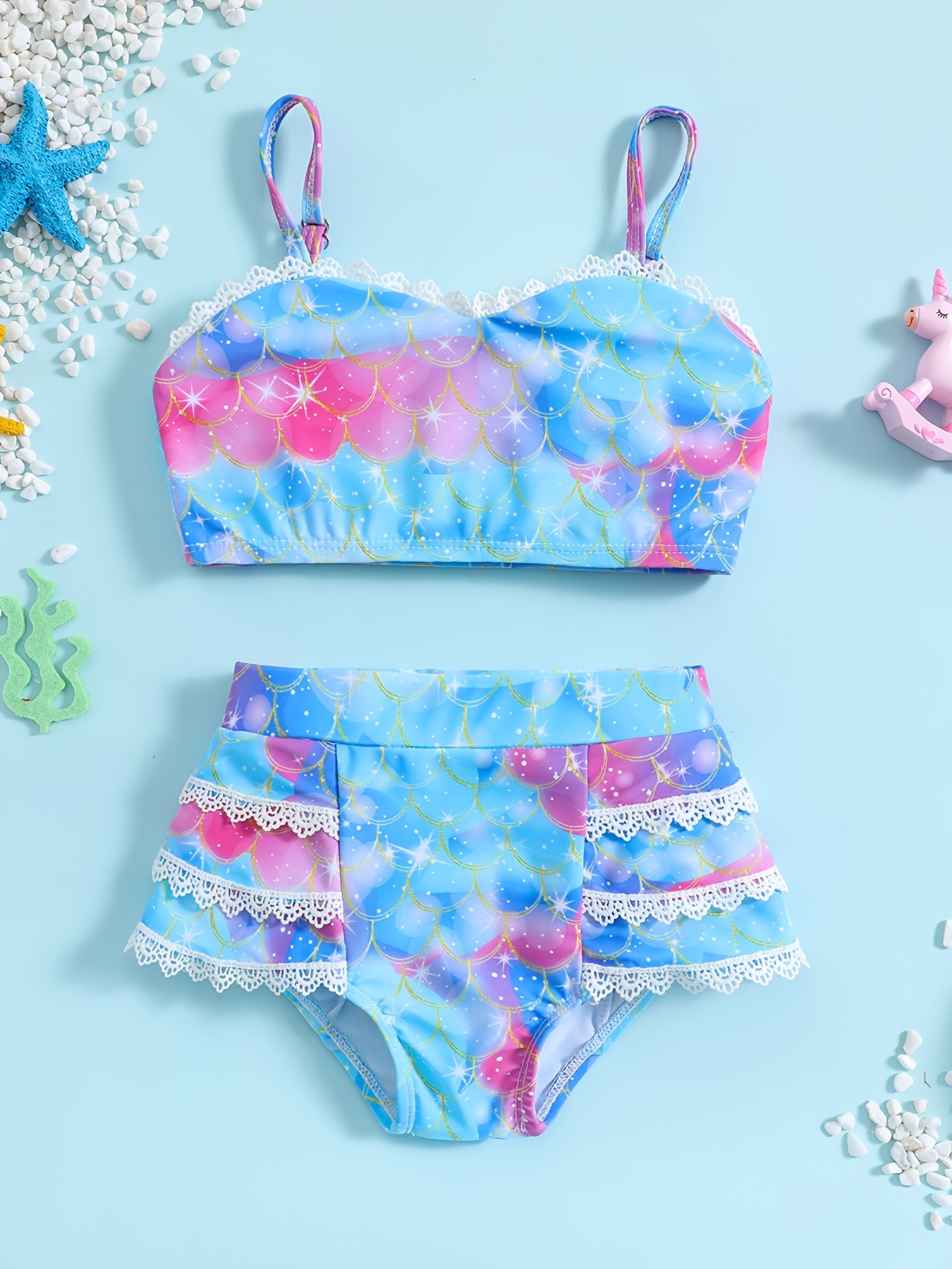Baby Girls Bikini Top Shorts Swimsuit Set Clothes Bathing - Temu