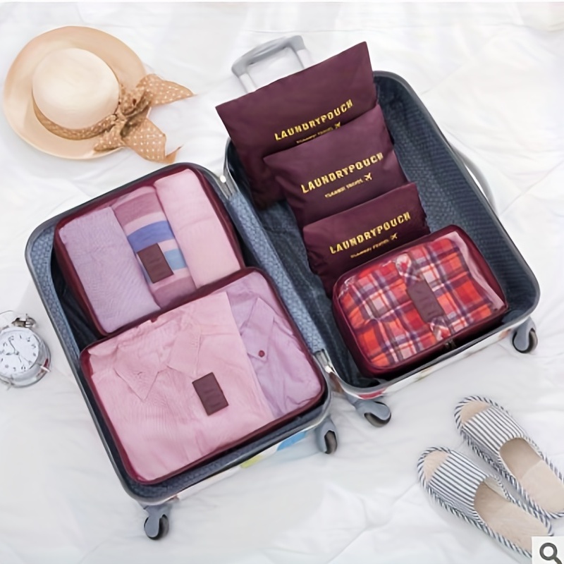 7-Piece Travel Storage Bag Packing Cubes Foldable Language Classification Cube