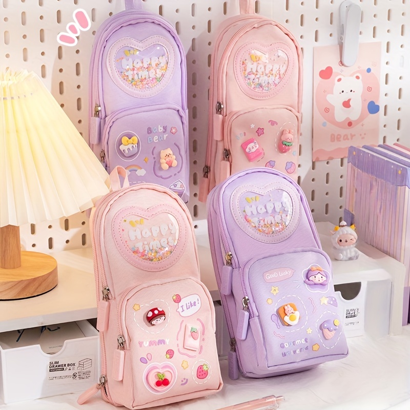 School Bag shaped Pencil Bag large capacity Pencil Bag Cute - Temu