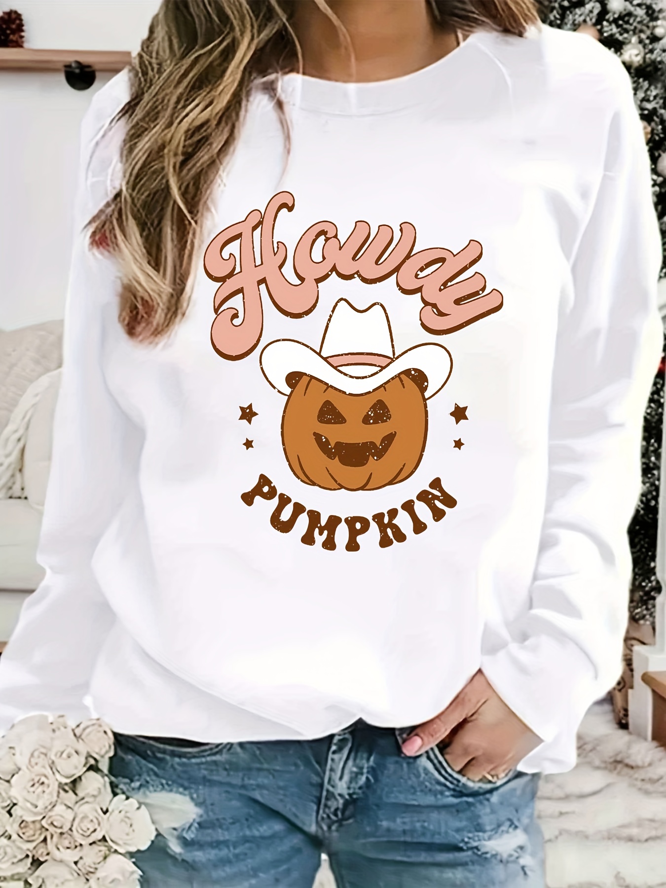 Pumpkin discount sweatshirt womens