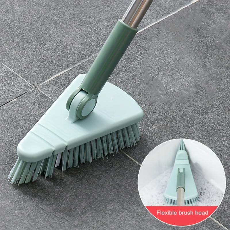 Floor Scrub Brush with Adjustable Long Handle-57 inch, Stiff Bristle Grout  Brush Tub and Tile Brush for Cleaning Bathroom, Patio, Kitchen, Wall and