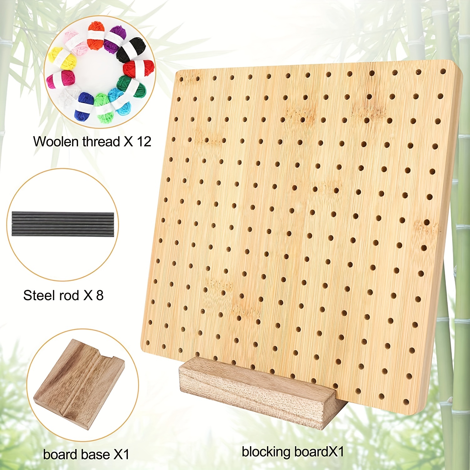 Bamboo Braided Crochet Board Wood Composition Crochet Square - Temu