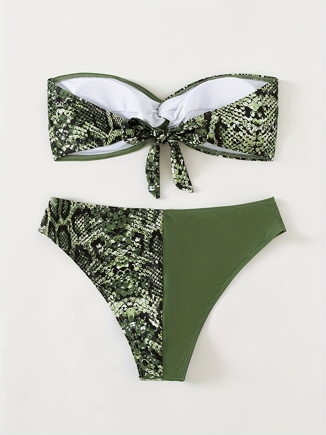 Green sale snakeskin bikini