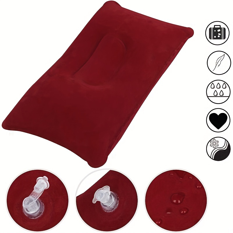 Inflatable Pillow With Earmuffs Eye Patch Ultralight Flocked Fabric Air Pillo