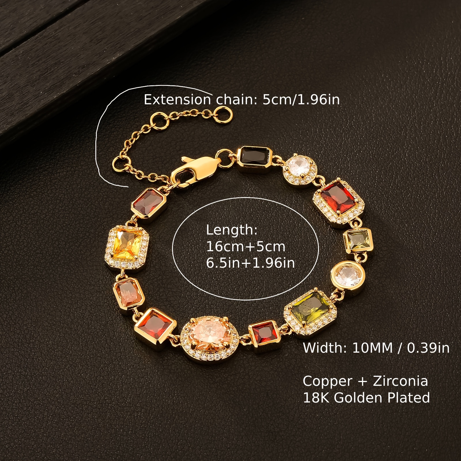 Image of 4072 1pc 10mm Colored Chain Bracelet For Men And Women, Hip-hop Western Style, Perfect Gift For Valentine's Day, Mother's Day, Wedding Anniversary, And Ramadan