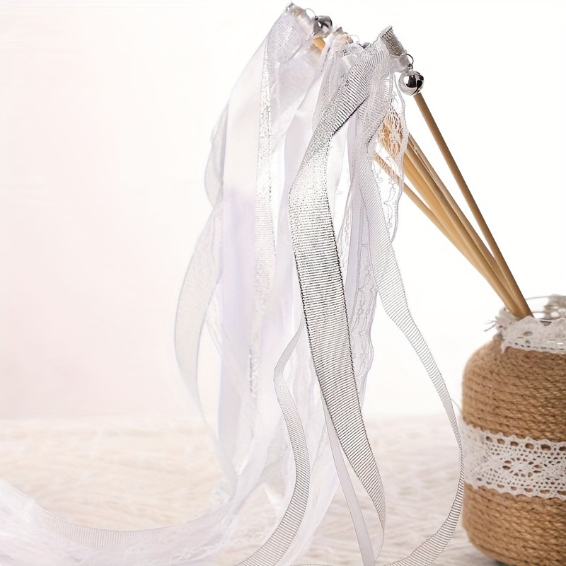 Fairy Stick Ribbon Sticks Wedding Streamers With Bells For - Temu