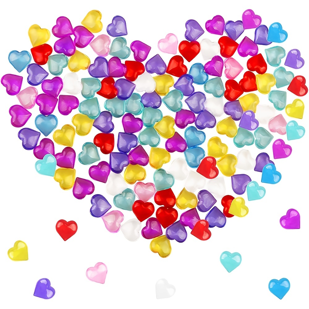 Assorted Color Heart Colorful Heart Gems Valentine's Day - Temu