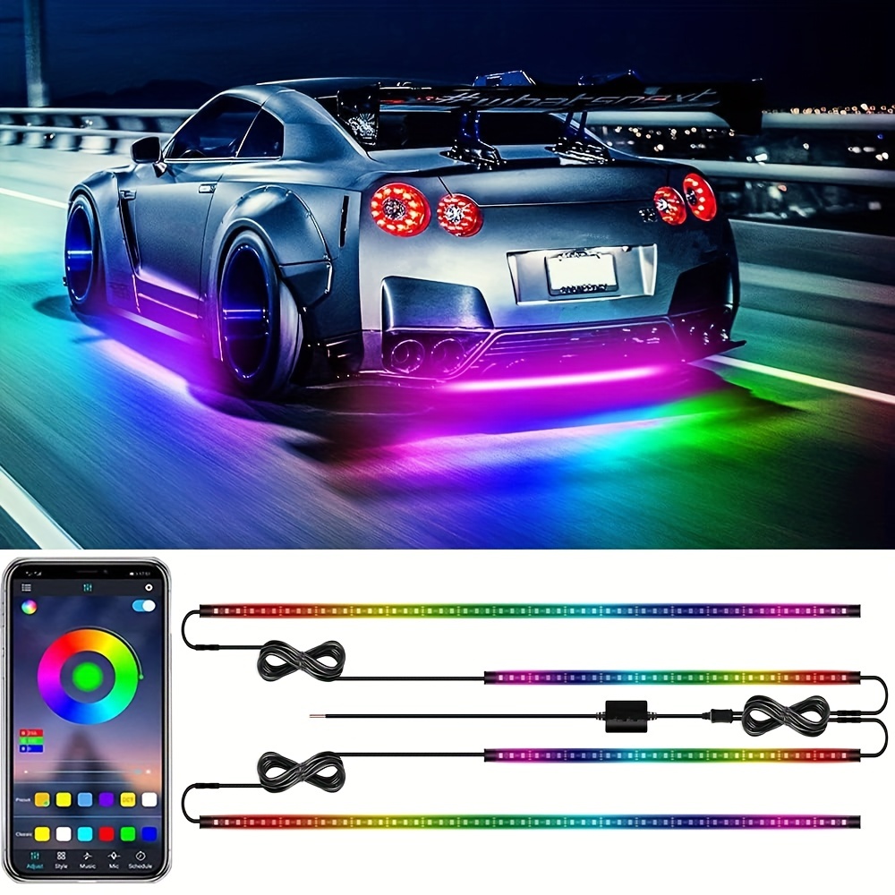 Cheap 4pcs Car RGB LED Strip Light LED Strip Lights Colors Car