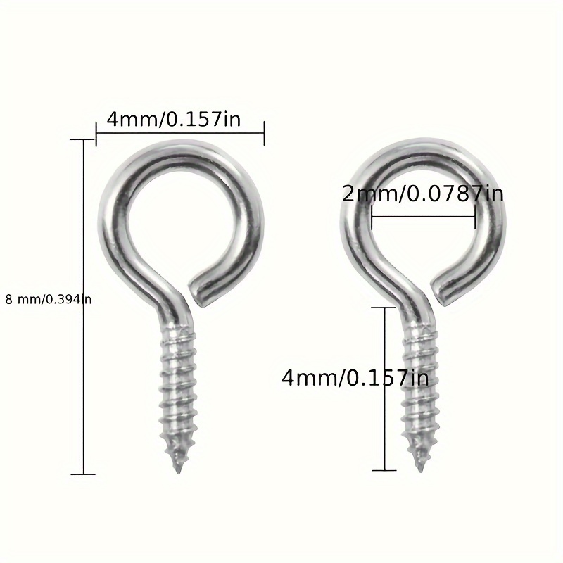 500pcs Small Screw Eye Pins, 4 X 8mm Small Eye Hooks For Jewelry