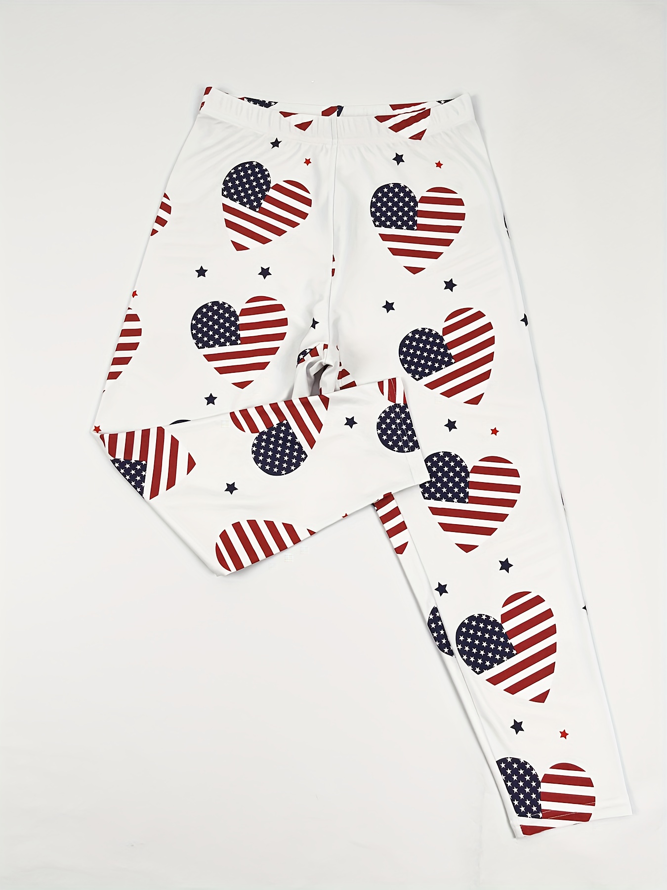 Plus Size Sports Leggings Women's Plus Flag Heart Star Print - Temu  Australia