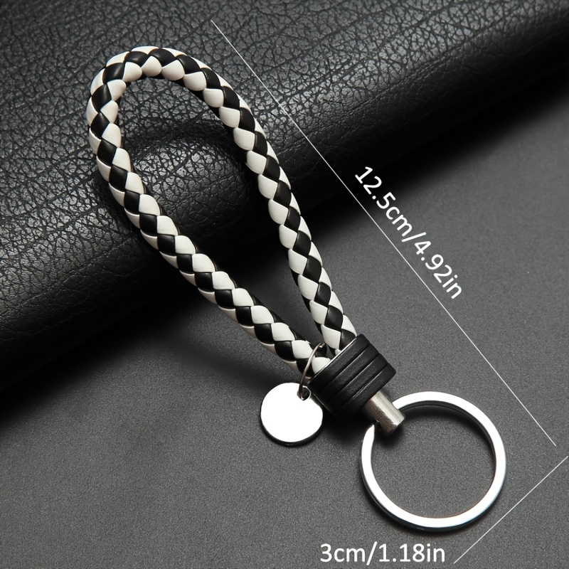 Woven clearance leather keychain