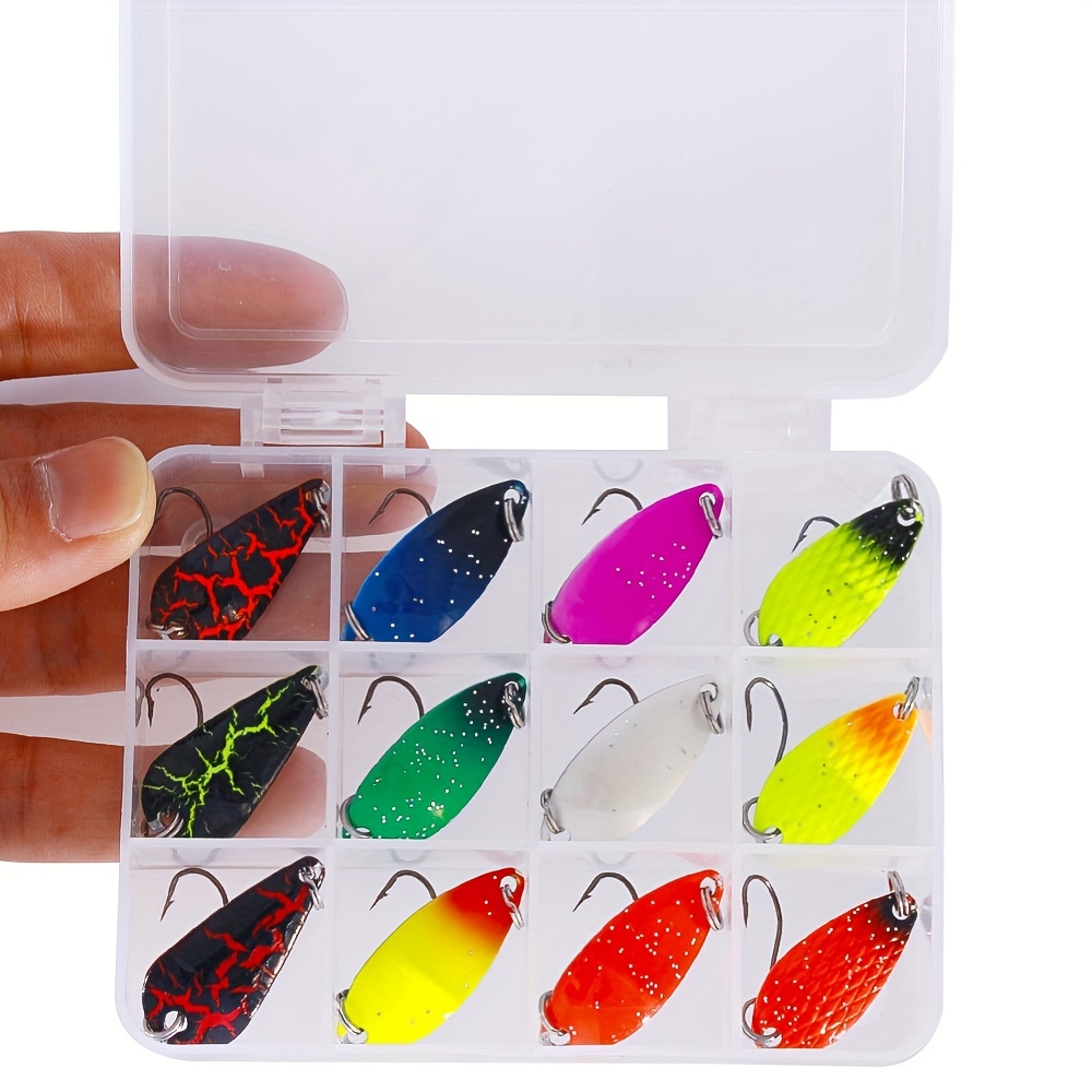 Cheap 10pcs Mixed Colors Metal Hooks Spoon Sequins Spinner Bait
