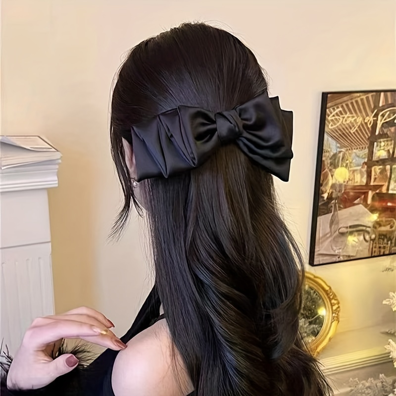 Temu Large Bow Hair Clip, Hair Pins Bow Hairpin Hair Barrette Pearl Bow Knot Hair Clip French Design Hair Styling Accessories for Women Girls Bridal