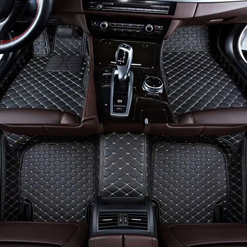 Tapis de sol de voiture en cuir PU personnalisé avec logo, ensemble complet  de tapis, accessoires