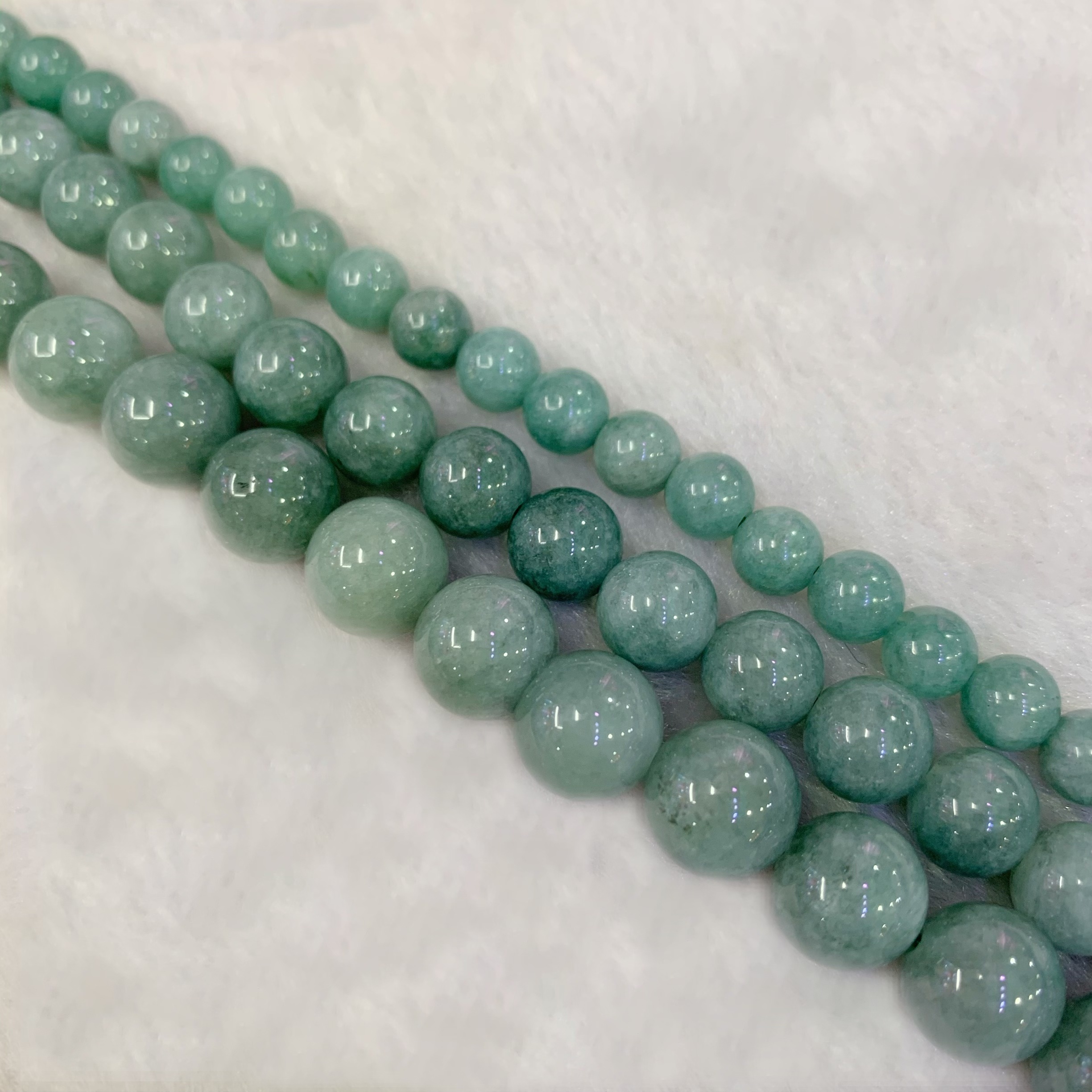 Emerald Jade Color Crystal Jade Round Loose Beads For - Temu