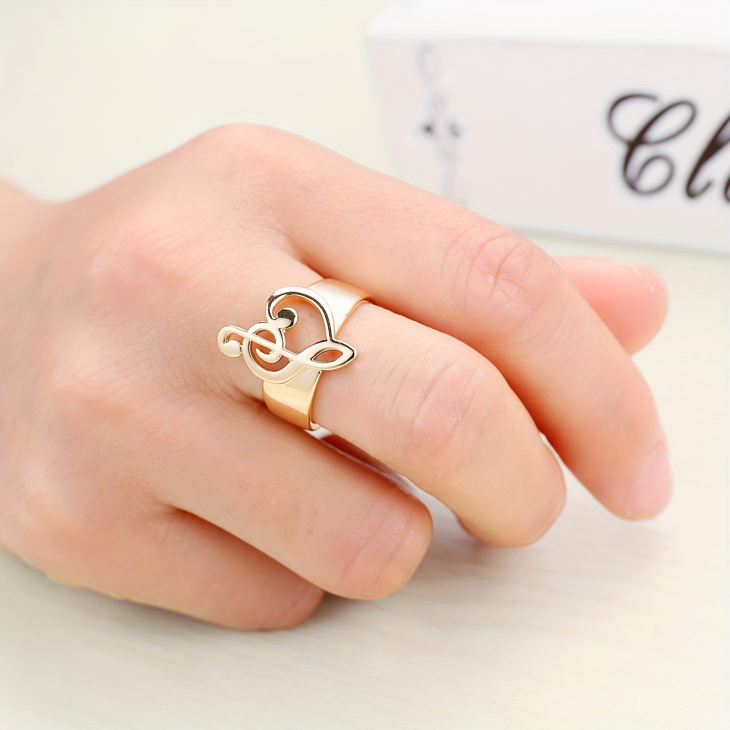 Music Note Adjustable Ring For Men Vintage Creative Men's Ring