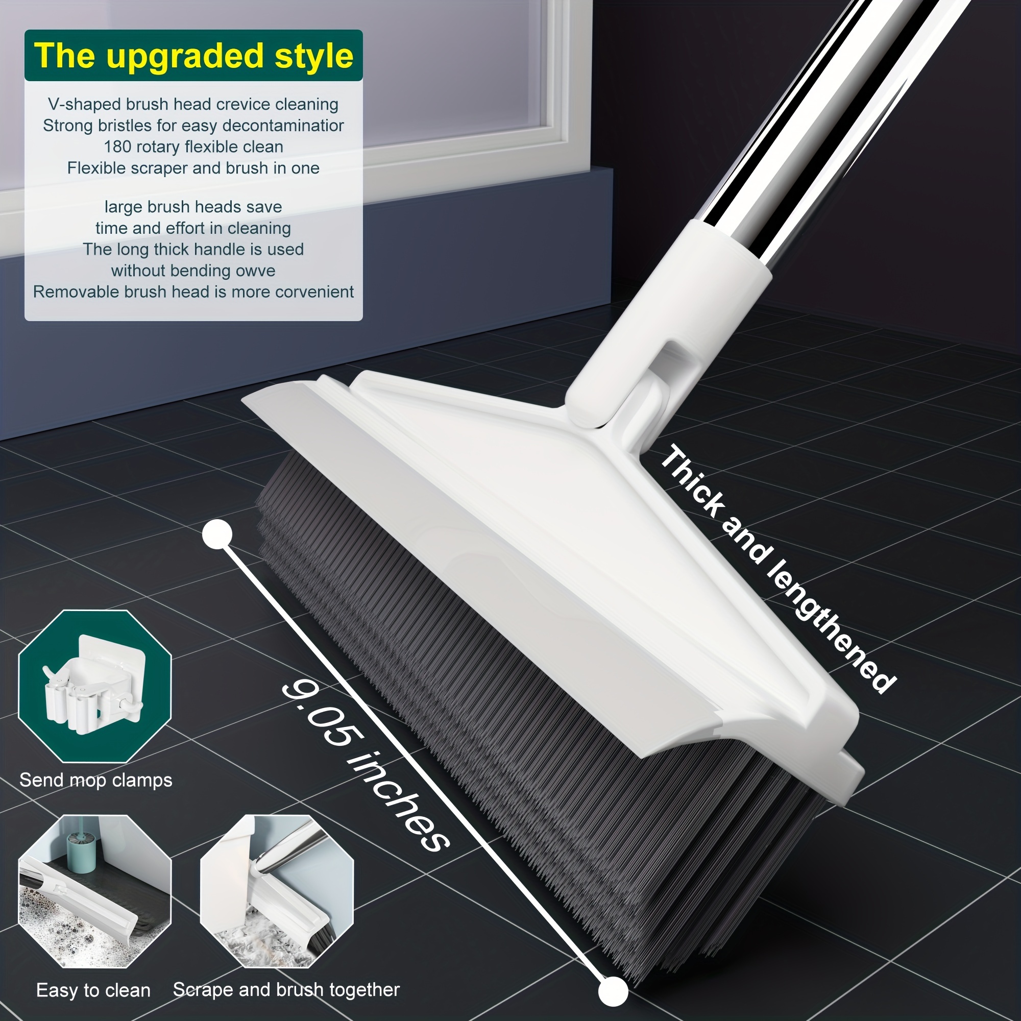 Hard Bristled Crevice Cleaning Brush,Upgraded Gap Crevice Cleaning