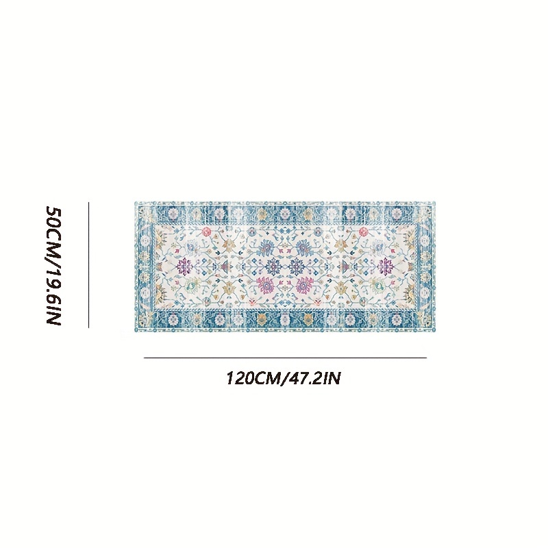 TEMU 1pc, Extra Long Moroccan Runner Rug, Style Long Rug For Laundry Areas, , Kitchens, And Stairs - Washable In Machine, Ideal For Wooden Floors