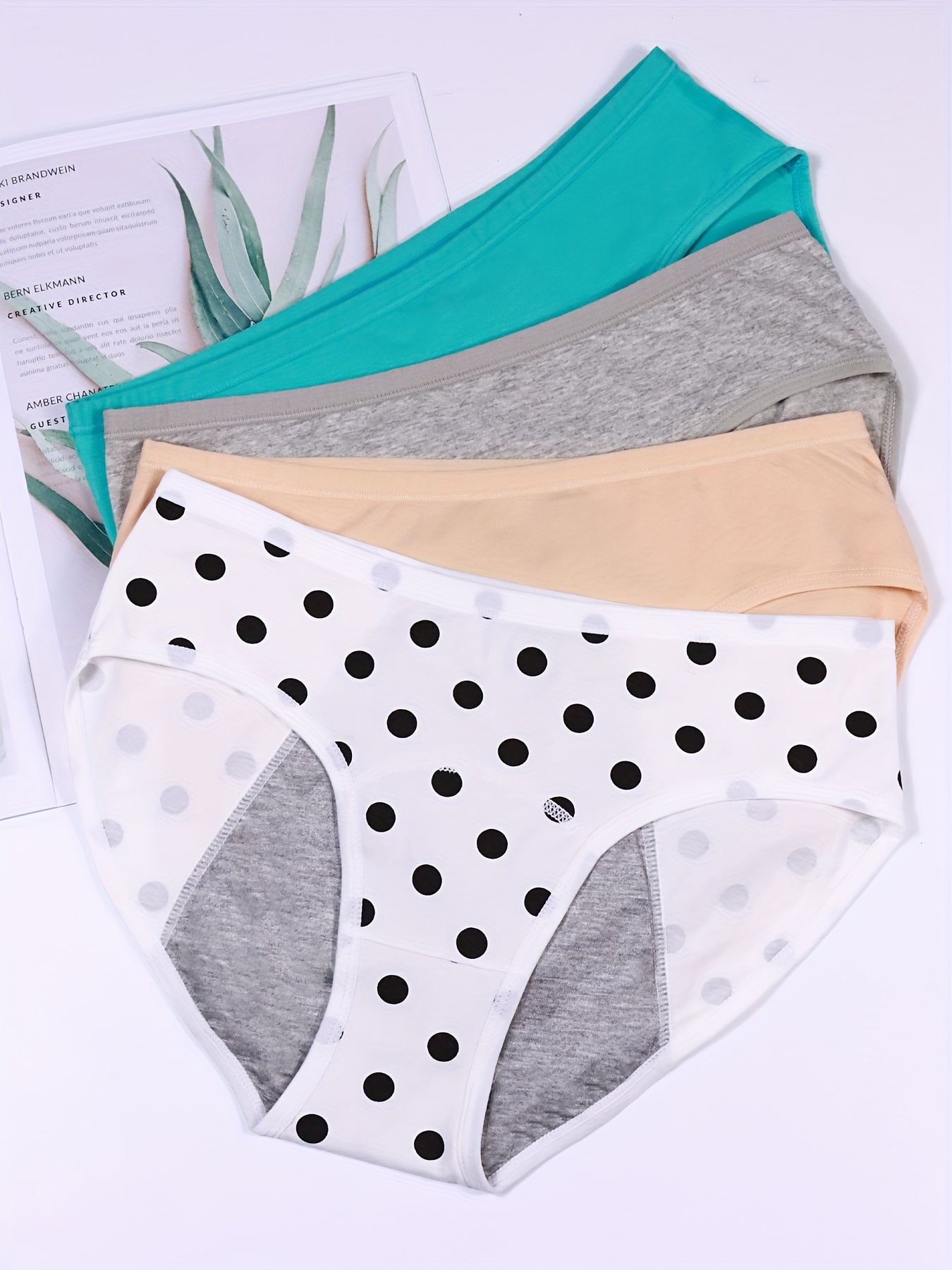 Teen Girls Leak Proof Underwear Cotton Soft Women Panties For Teens Briefs  4 Pack 
