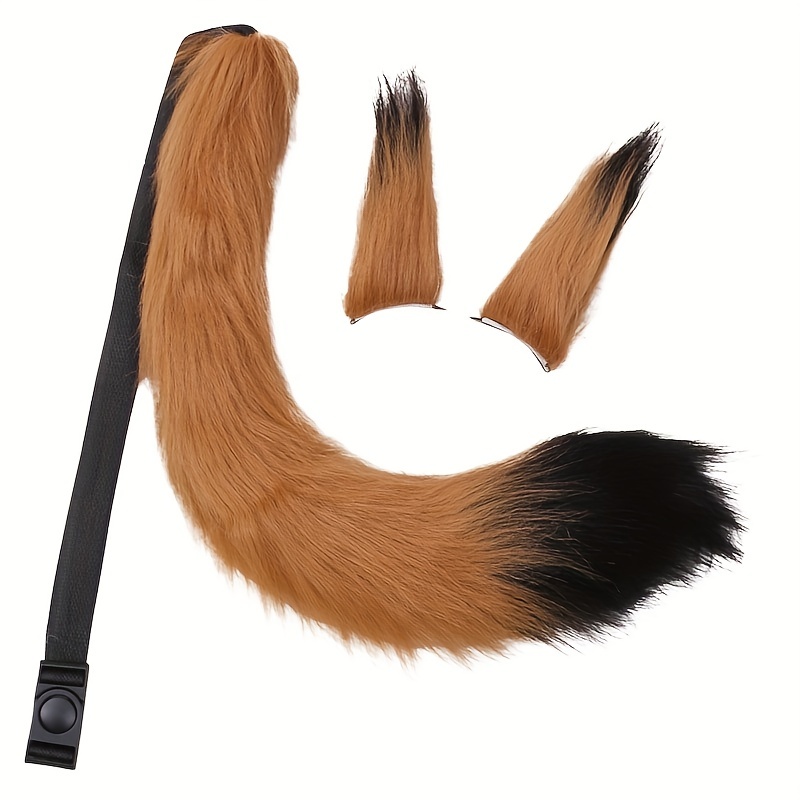 Fox Cosplay Accessories Ears Hair Clip and Tail Set
