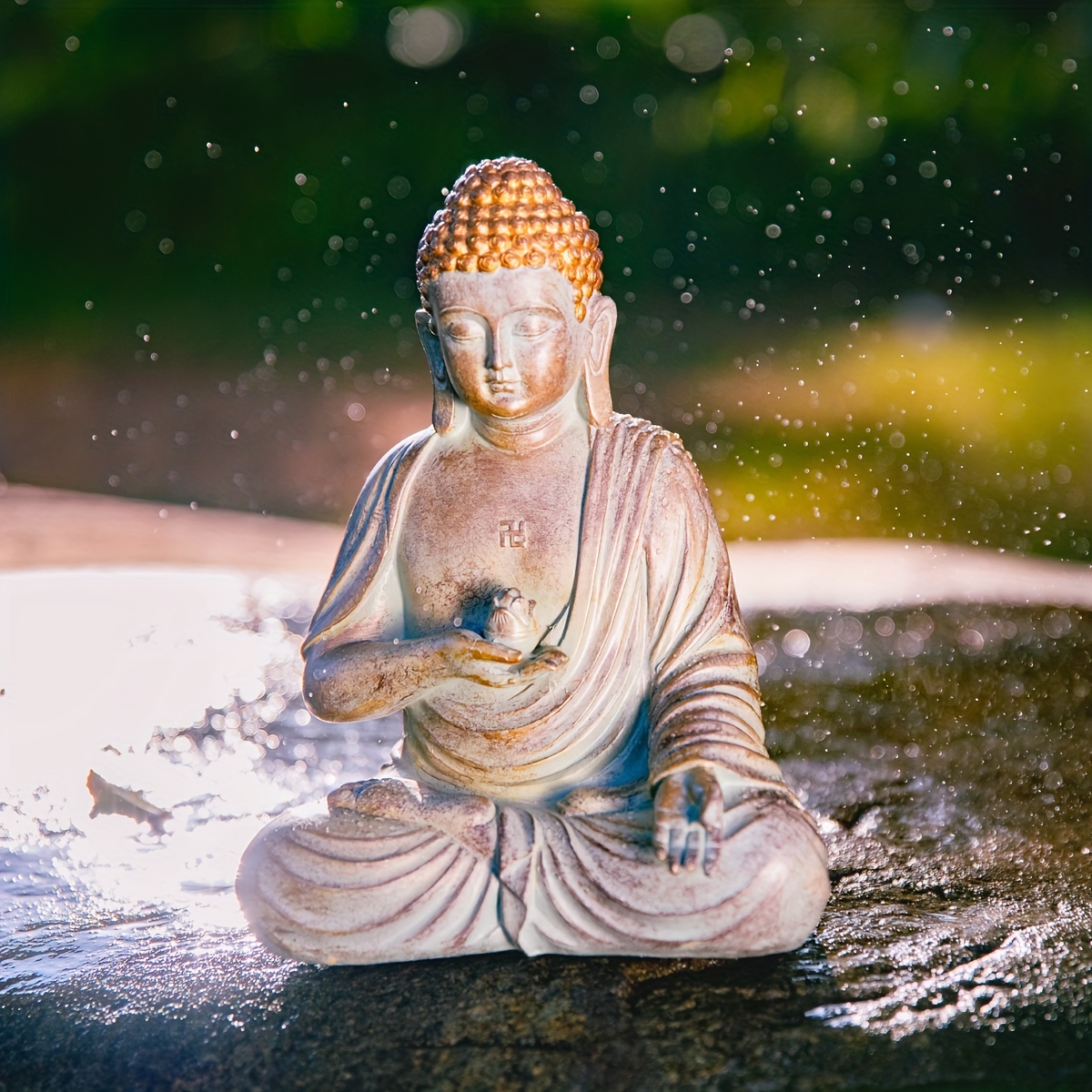 Statue deco,Statue de bouddha de méditation Antique en résine