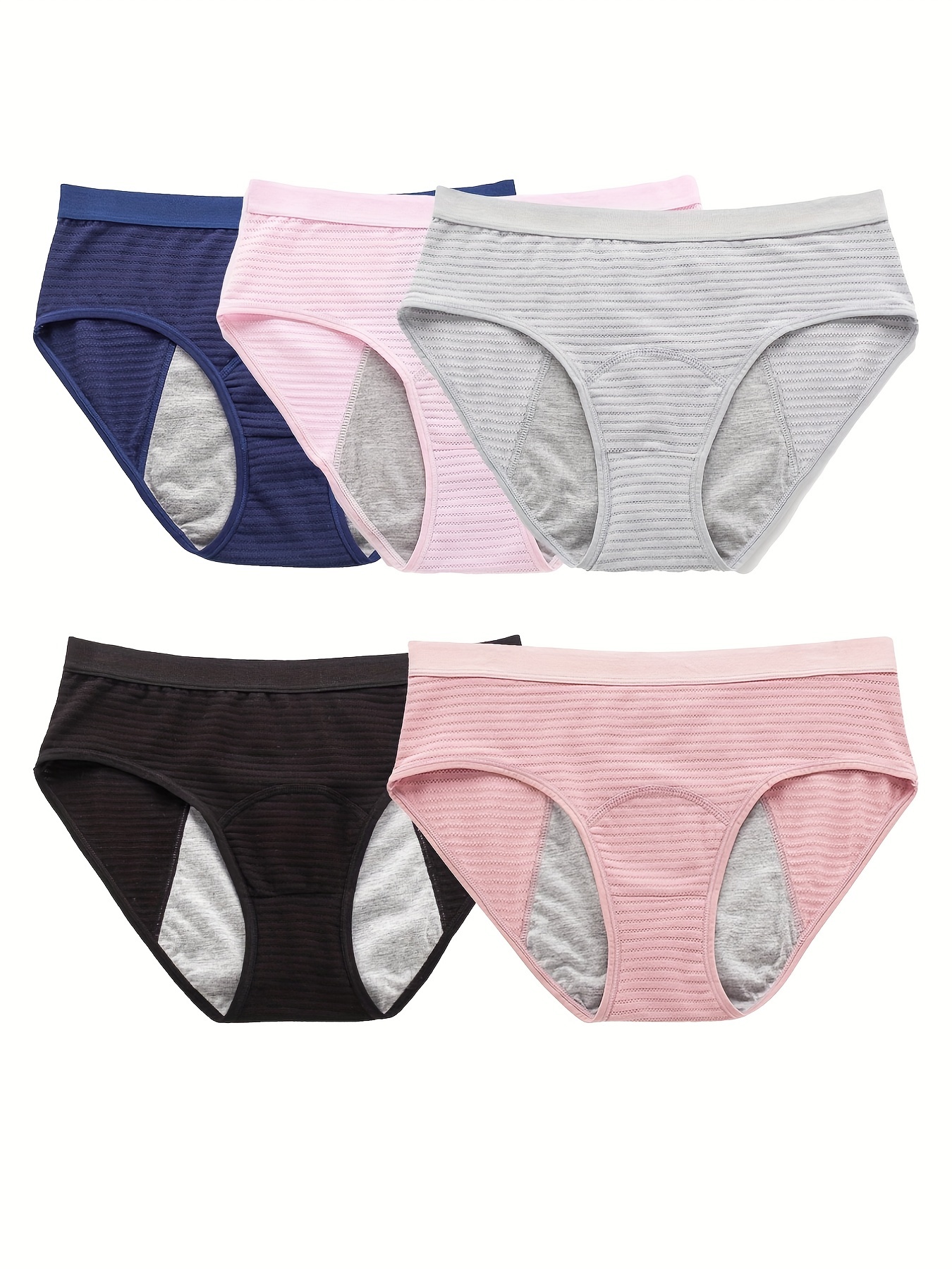 Plus Size Casual Panties Set Women's Plus Solid Striped - Temu