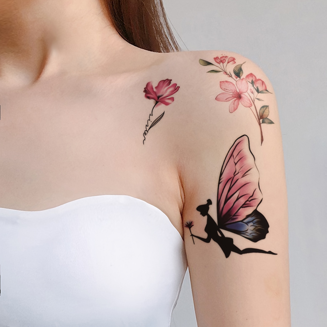 100 Fairy Flower Leg Tattoo Design png  jpg 2023