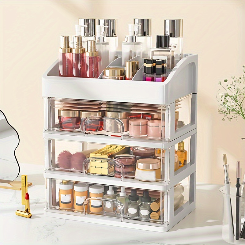 1pack Stackable Makeup Organizer Storage Drawers, Acrylic Bathroom