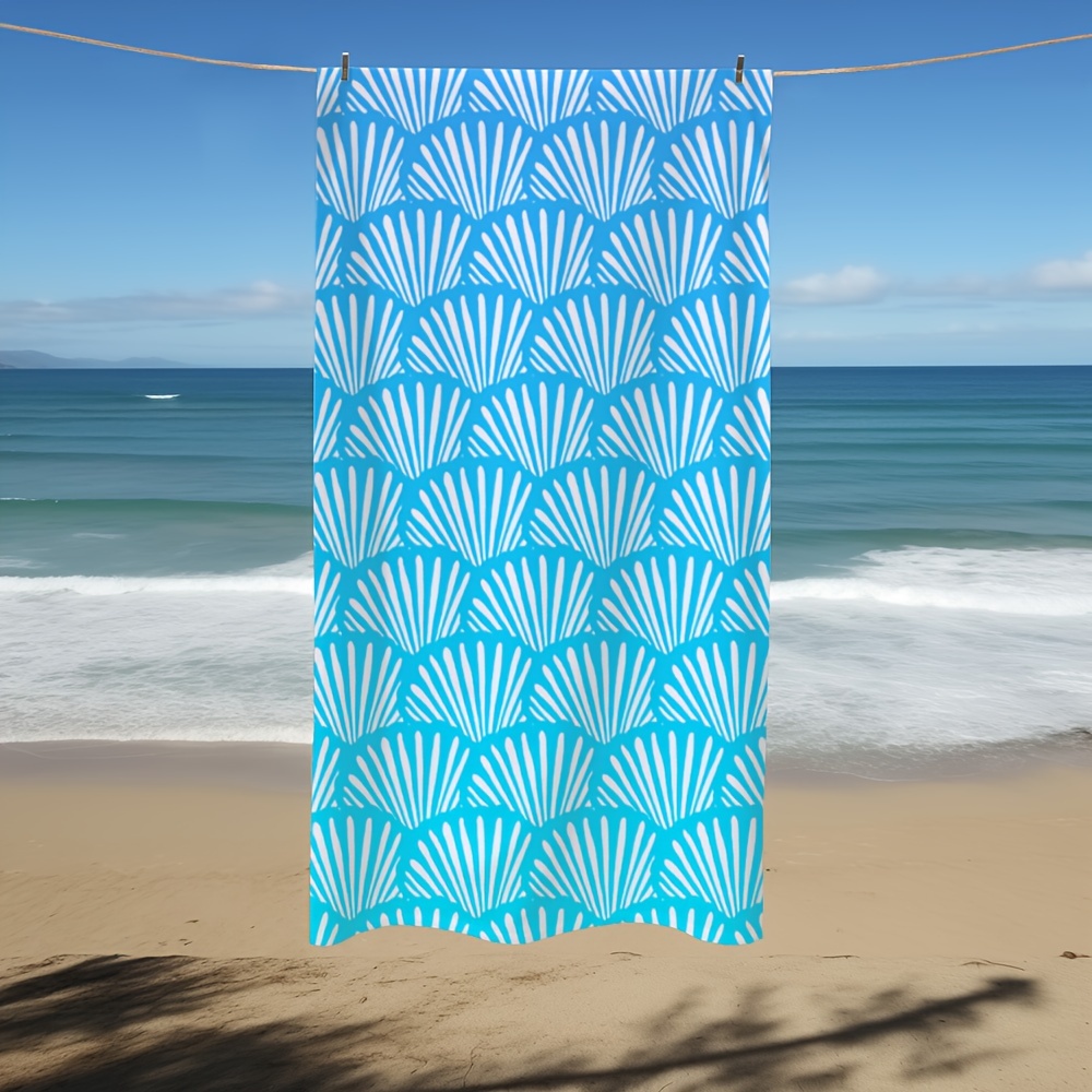 Serviette de plage ronde en microfibre avec pompons, tapis de Yoga