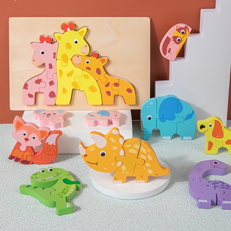 Wooden 3D Puzzle Board With Cartoon Stickers Animals Early Learning  Educational Toy For Toddlers And Kids From Toybabykids83, $8.79