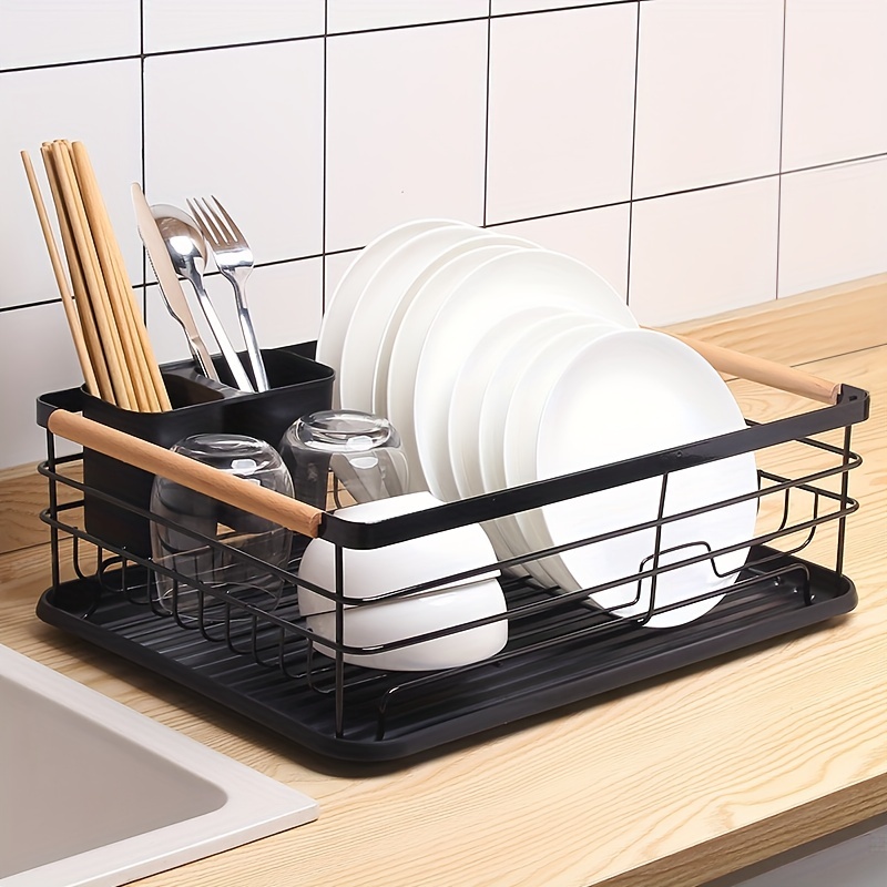 Dish Drying Rack Iron Cutlery Holder With Drainboard Drainer - Temu