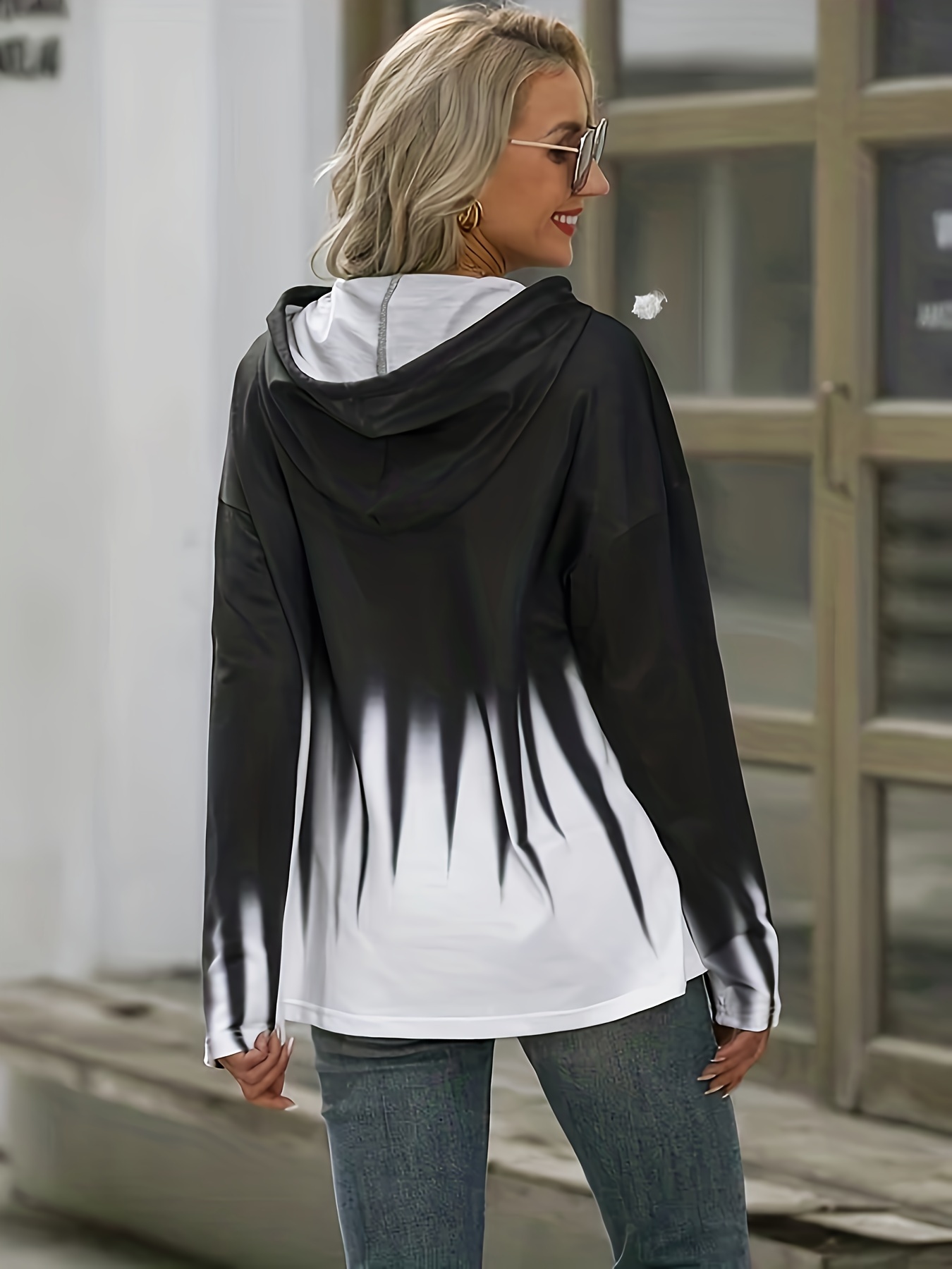 Plus Size Casual Sweatshirt Women s Plus Ombre Long Sleeve Temu