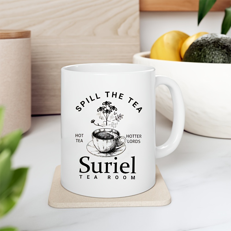 1pc Suriel Tea Room Pattern Ceramic Water Mug Drinking Cup Novelty  Christmas Halloween New Year Gift For Her Mugs For Coffee Tea And Hot  Drinks Cup