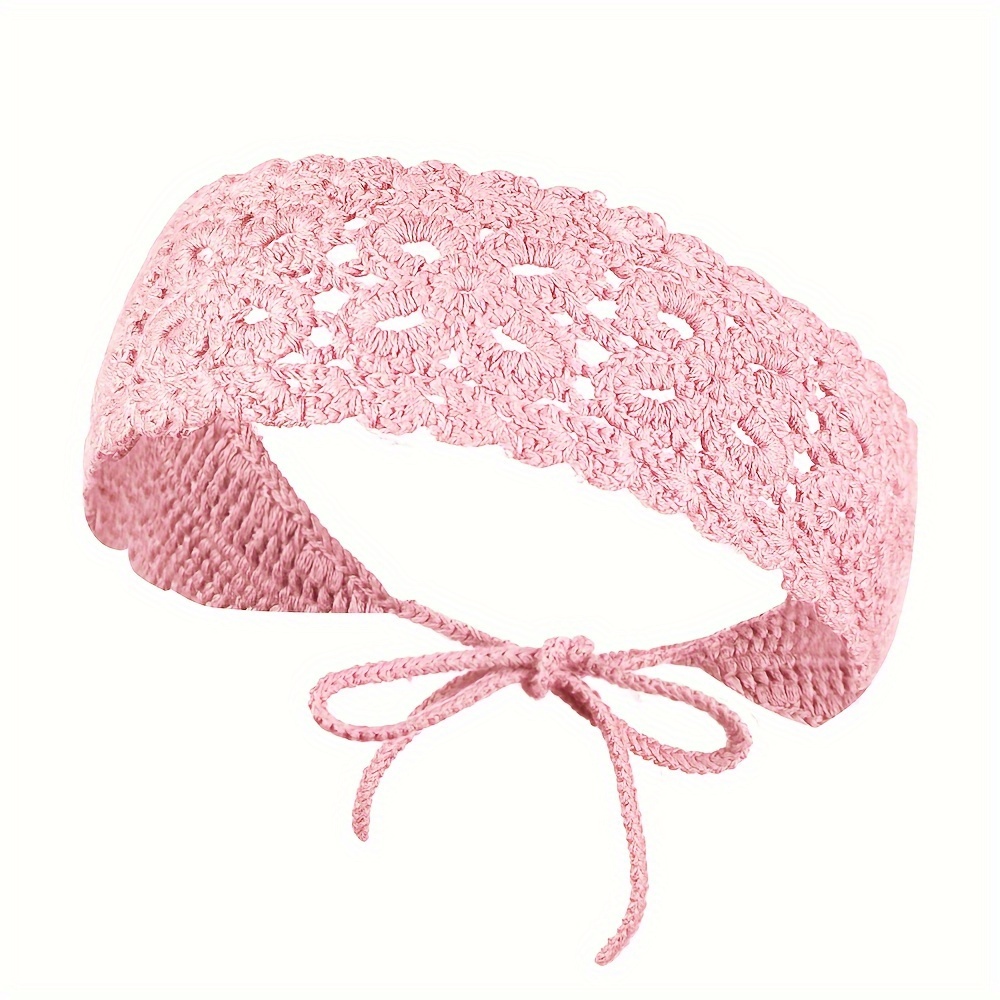 Women Crochet Headbands Boho Knitted Floral Elastic Hairband