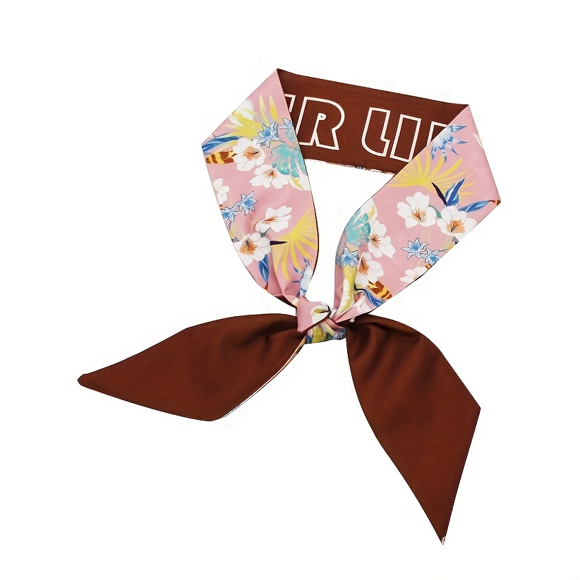 Trendy Print Skinny Scarf Elegant Twilly Scarf Long Ribbon Neck Tie Women  Hair Ribbon Wrist Wraps Neckerchief - Temu