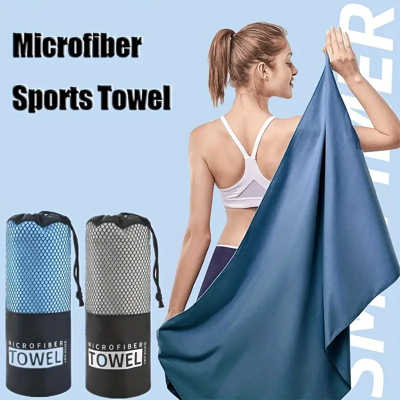 1pc Portable Quick Drying Microfiber Towel Blanket For Yoga