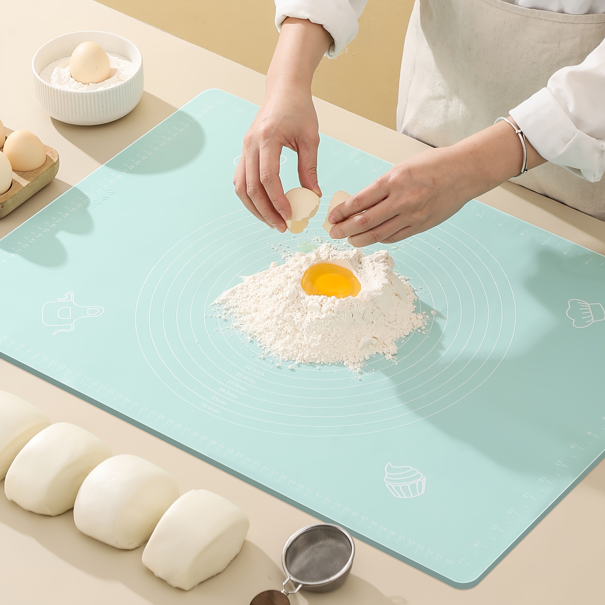 

1pc Thickened Kneading Mat, 19.7 X 15.7in, Bpa Free Non-stick, And Non-slip Table Baking Mat, Silicone Baking Mat For Pizza And Cake Pastry Dough Restaurant Supplies For Restaurants