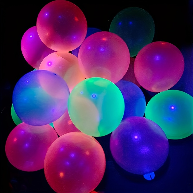 100pcs Mixed-color Neon Light Glow In The Dark Balloons For Neon