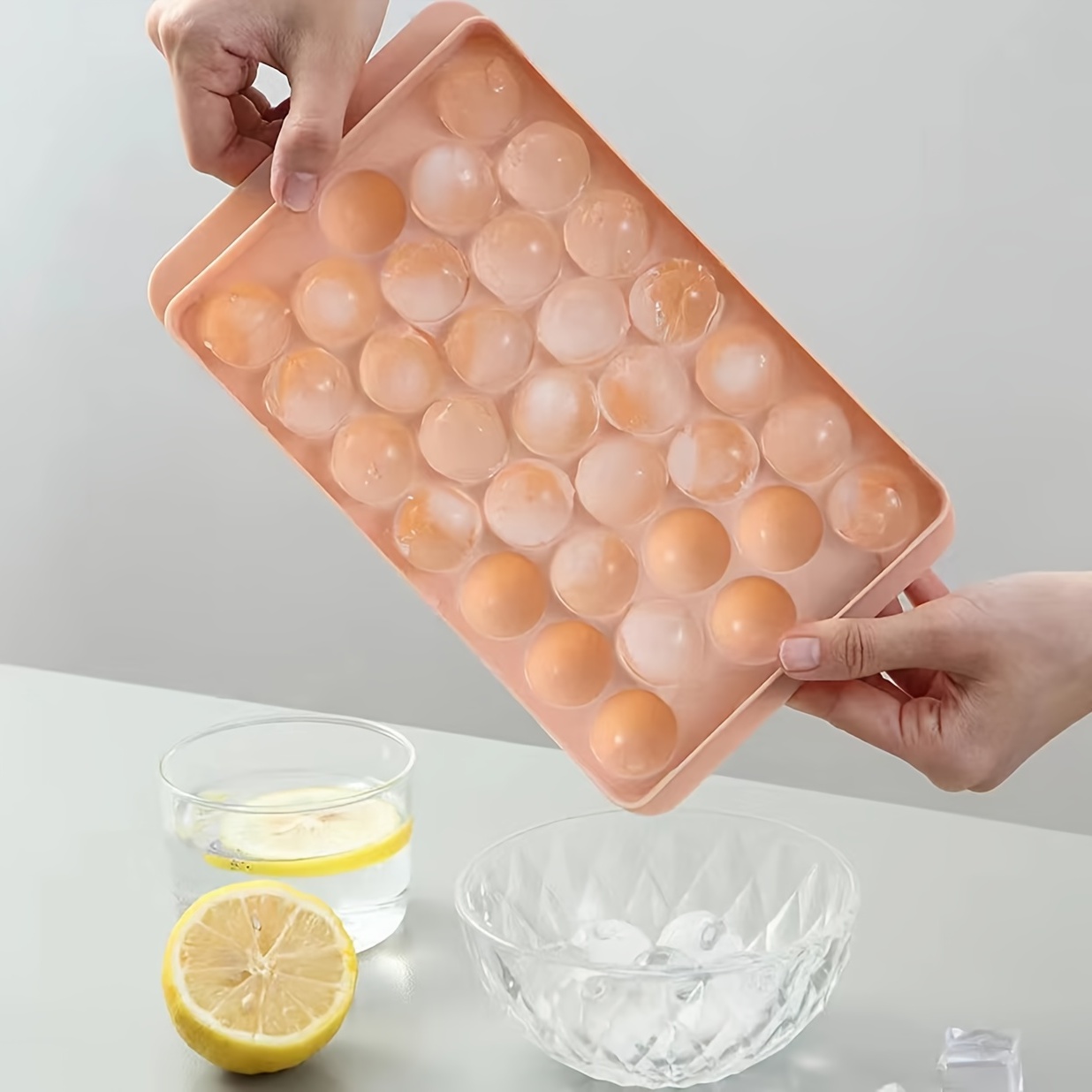 OGGI Bandeja para cubitos de hielo, moldes para bolas de hielo, gran  máquina de esferas de hielo, bandejas flexibles de silicona de 6 cavidades  para