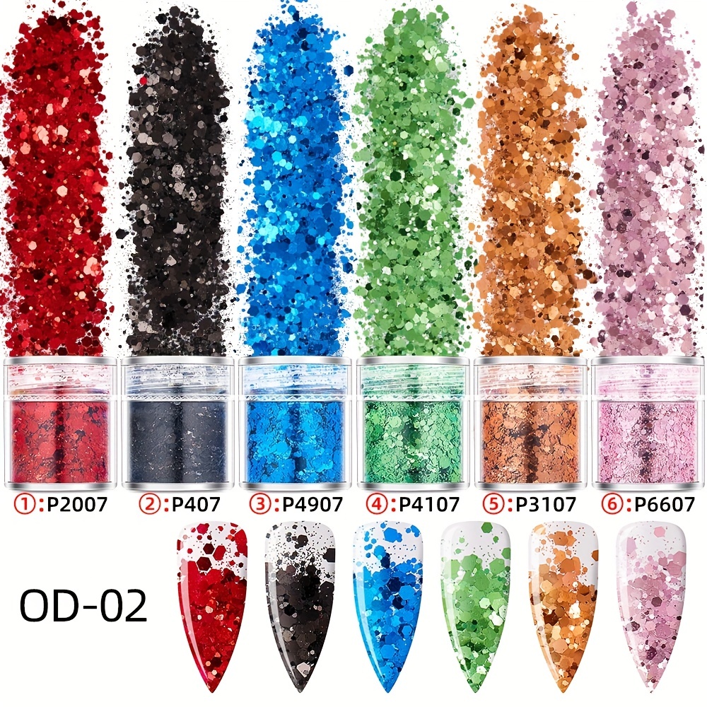 Christmas Chunky Glitter for Nails, 4Bottles 4Colors Chunky Face