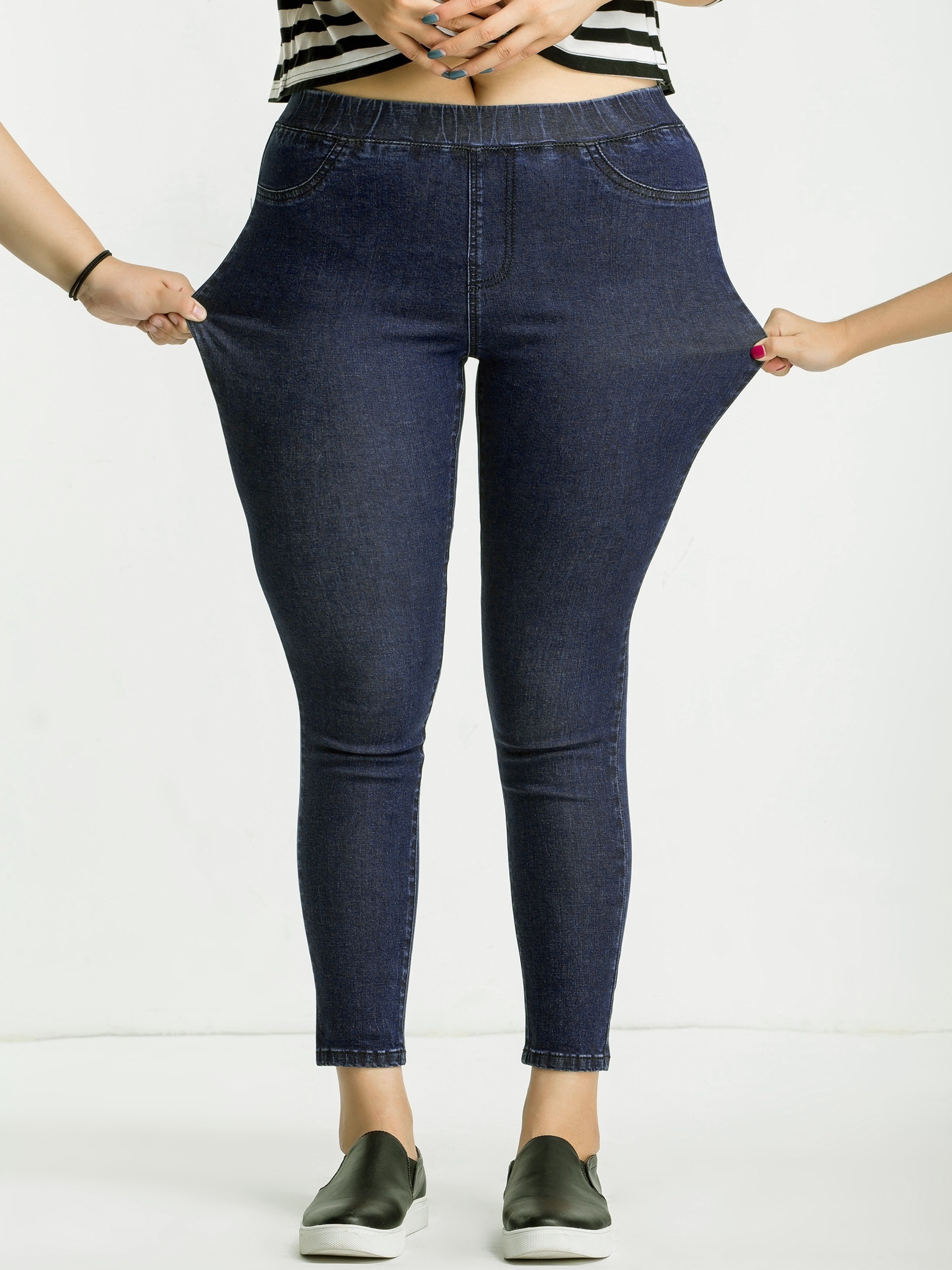 Plus Size Casual Jeans Women's Plus Tie Front Elastic Waist - Temu New  Zealand
